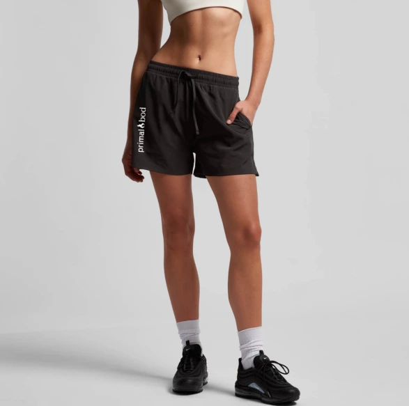 Athletic Black Shorts with Branding